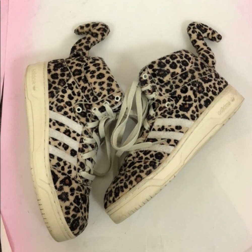 Adidas x Jeremy Scott Leopard Tail Furry High Tops - Picture 4 of 9